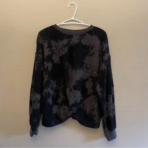 Shambhala Black & Grey Tie-Dye Sweatshirt w Twist Front – Size Medium GUC